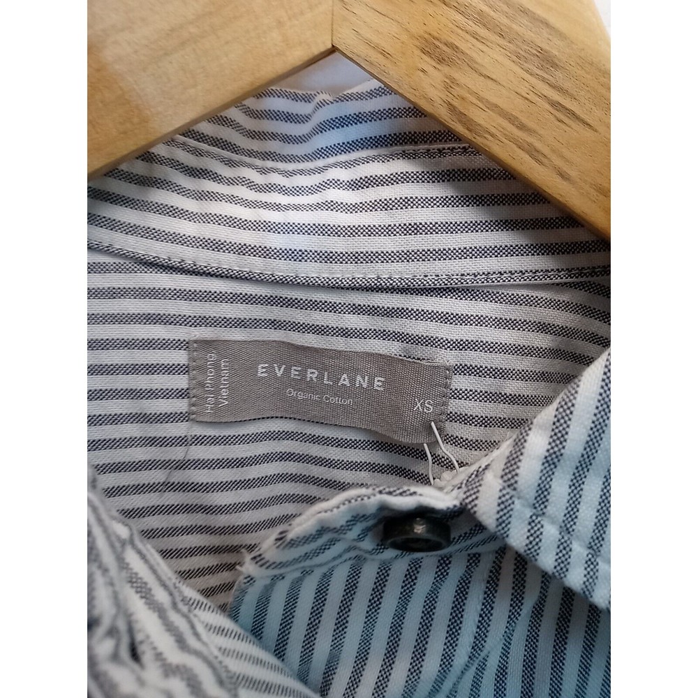 NWT Everlane Gray & White Oxford Shirt Dress Belted Organic Cotton Size XS - Picture 8 of 16